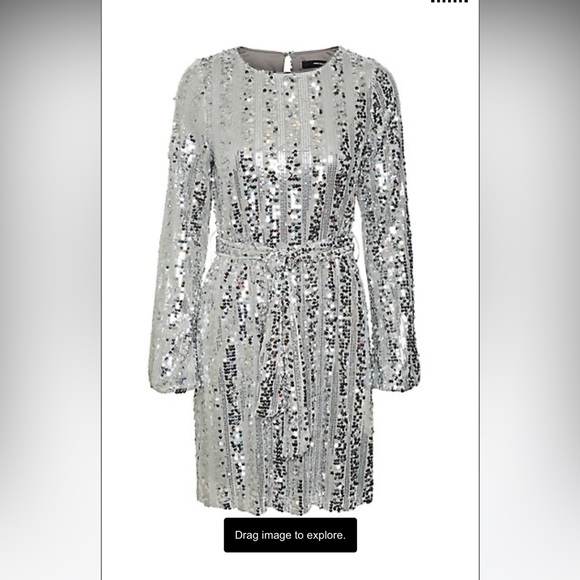 Vero Moda silver sequin dress small - Picture 3 of 5